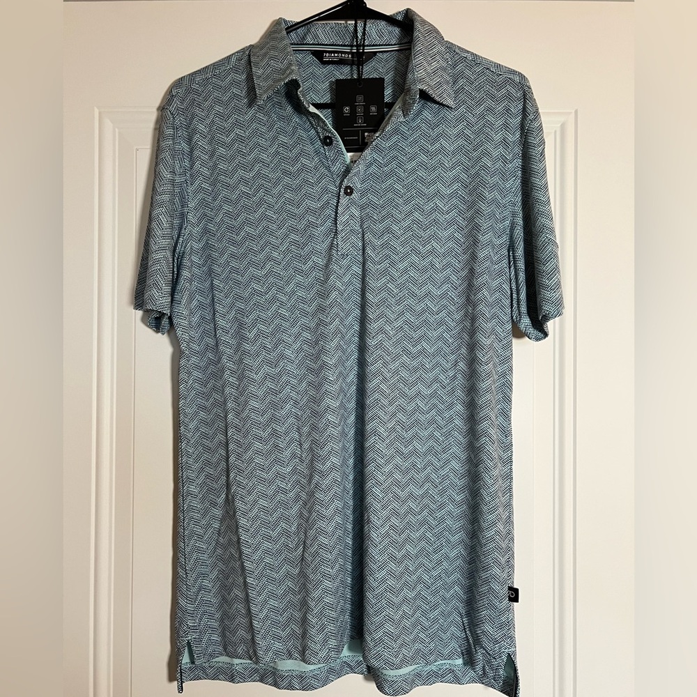 7 Diamonds Black and White Polo Shirt